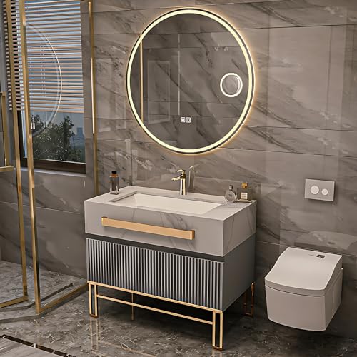 Bathroom Vanity with Sink - Bathroom Vanity Set includes Smart Defog Mirror, Modern Bathroom Sink Cabinet, Large Capacity Storage Space Bathroom Vanity, Gifts for Wife and Daughter (48")