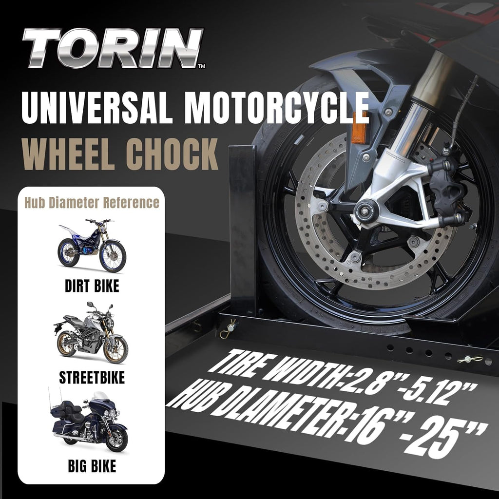 Motorcycle Trailer Wheel Chock Adjustable Heavy-Duty Steel 16-25 inch a7