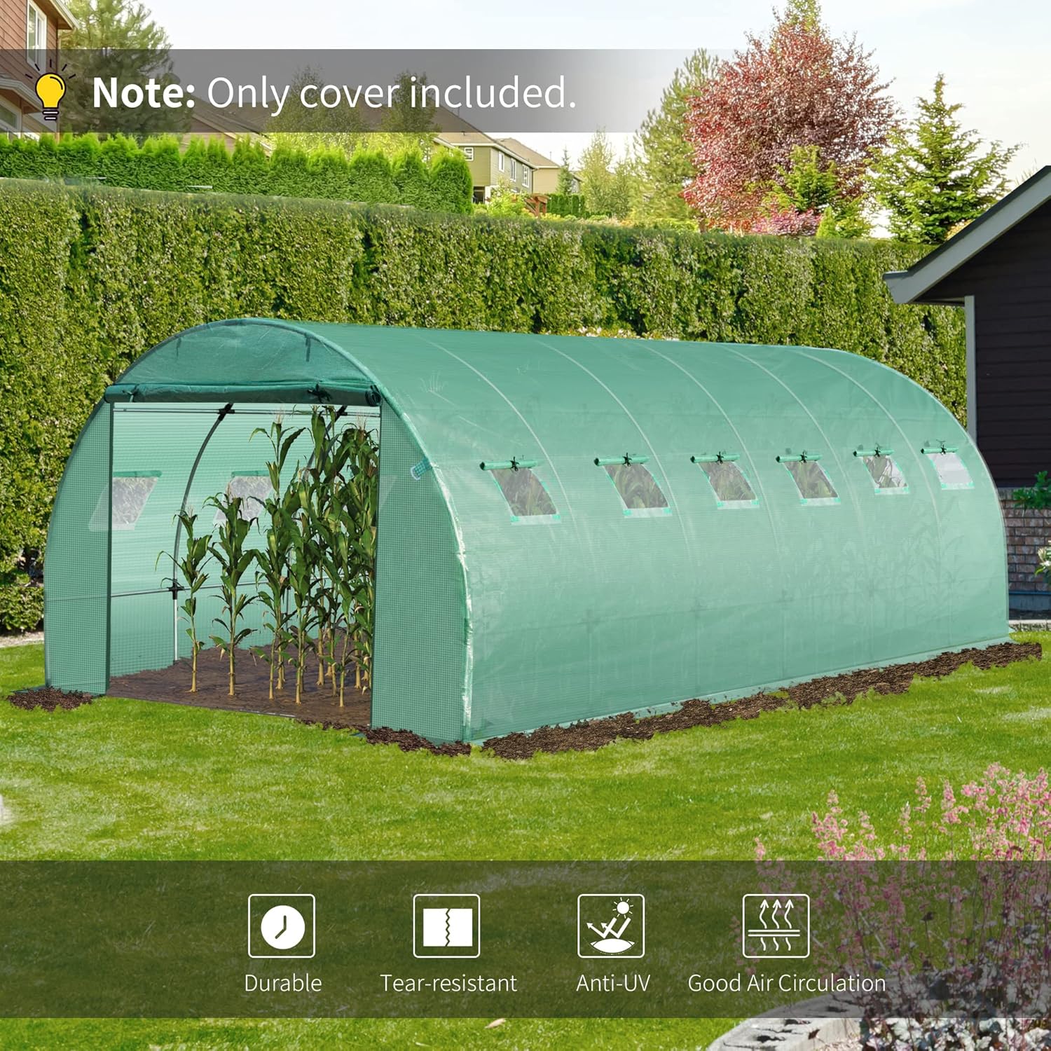 Greenhouse Cover Replacement 12 Windows Waterproof Tarp A7k