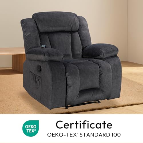 Recliner Chair with 360 Degree Swivel, Khaki a7