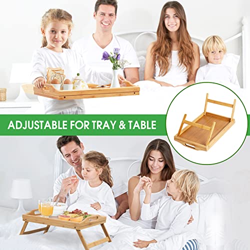 Bamboo Bed Tray with Foldable Legs and Handles for Eating Working a7k