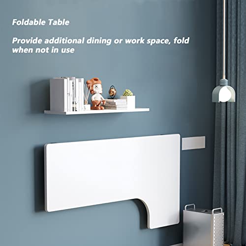 Wall Mounted L-Shape Corner Desk with Fold Down Table k7q