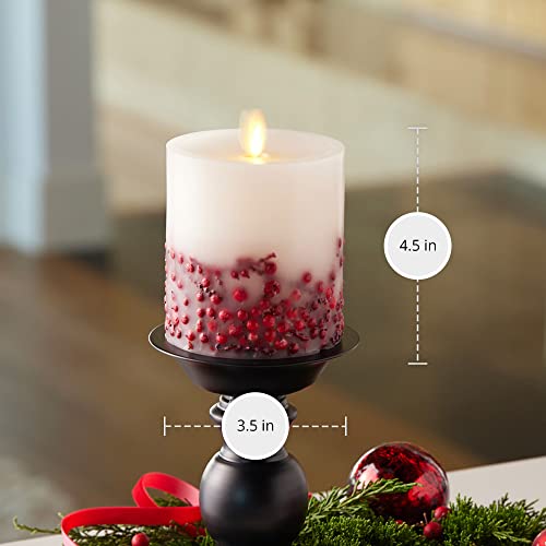 Flameless LED Candle Orange Leaf Pillar Unscented Timer 3.5x4.5 inch k7