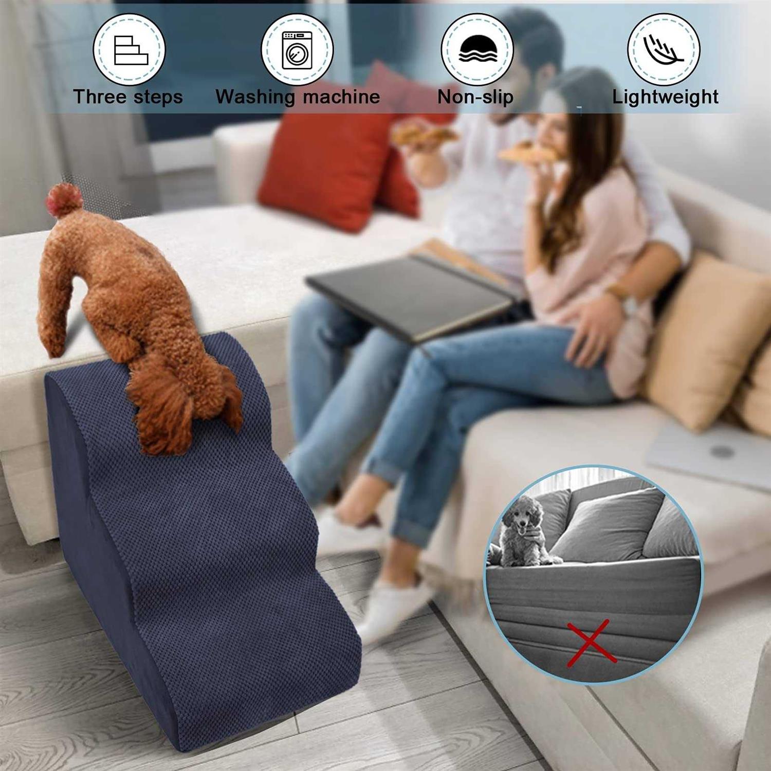Foam Dog Ramps with Non-Slip Steps for Pets k7m