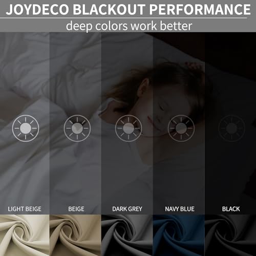 Blackout Curtains 108 Inch 2 Panels Room Darkening Grommet Drapes Light Beige k7