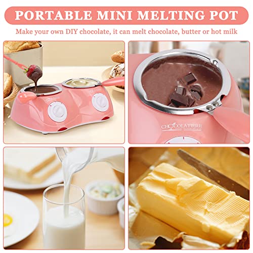 Chocolate Fondue Electric Melting Pot with Double Pot a7