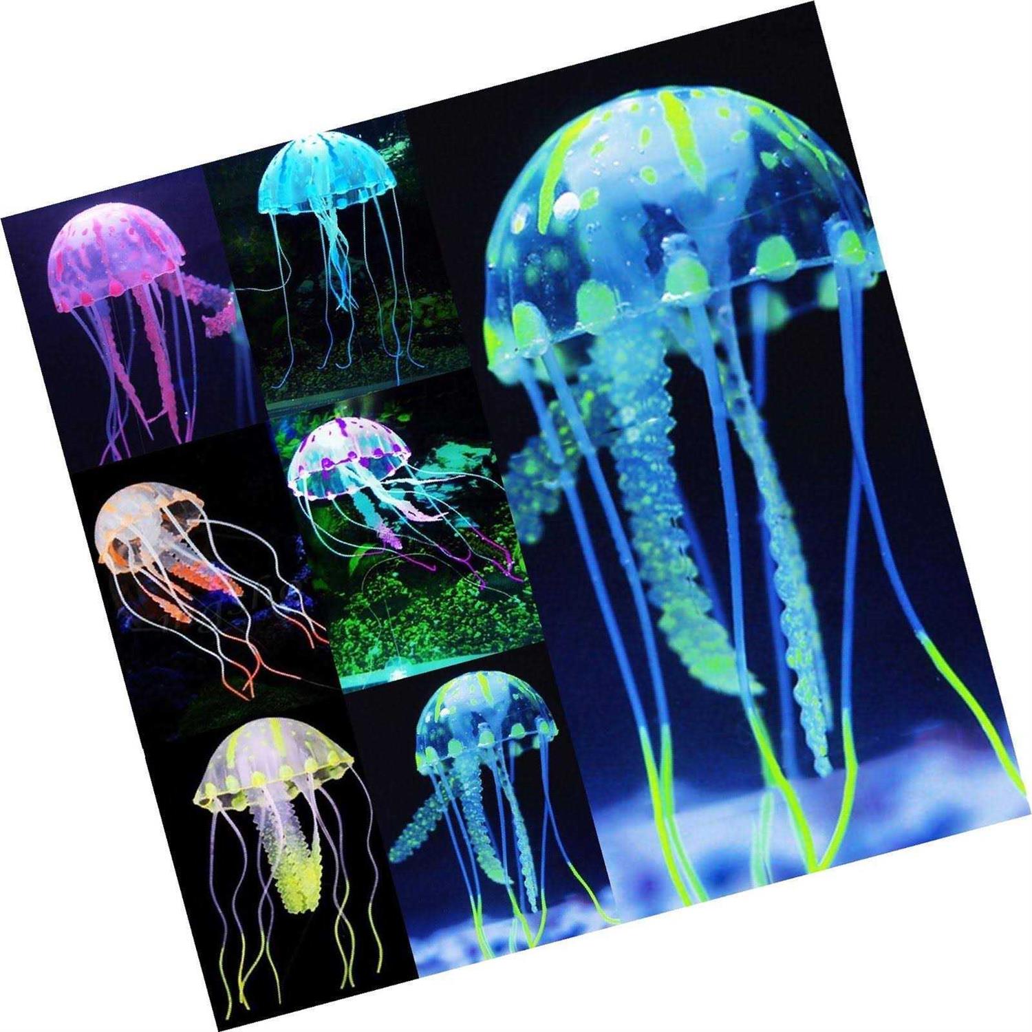 Glowing Jellyfish Ornament for Aquarium Fish Tank a7