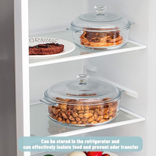 Glass Casserole Dish with Lid Oven Safe Square 0.8L k7