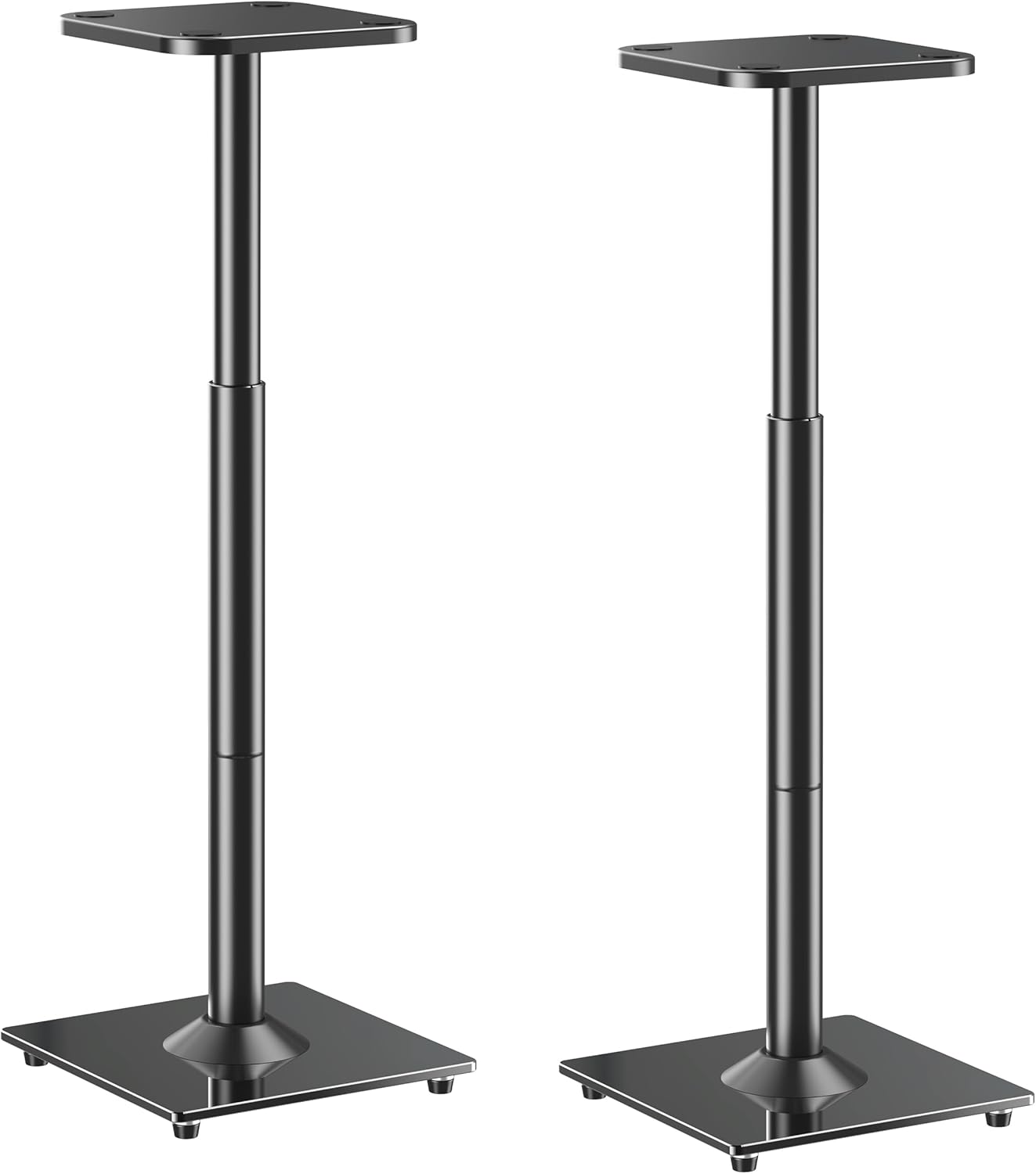 ELIVED Universal Speaker Stands Height Adjustable 28"-37.4", Bookshelf Speaker Stand Pair for Large Speaker Satellite Studio Speaker Up to 22 lbs, Surround Sound Speaker Stand with Cable Management