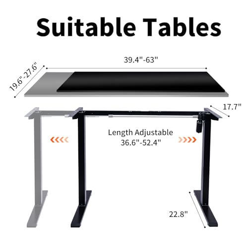 Electric Adjustable Standing Desk Frame Black 7k