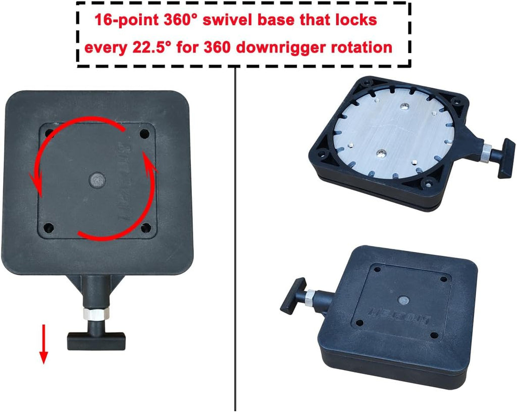 Aluminum Downrigger Bracket with Swivel Base for Boat Track System k7p