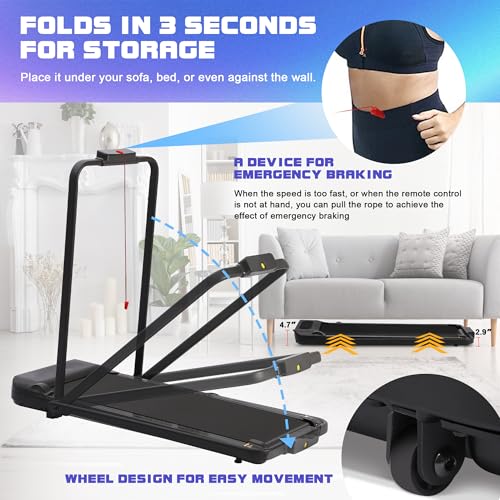 Walking Pad Treadmill Under Desk Portable 2.5HP with Remote Control k7