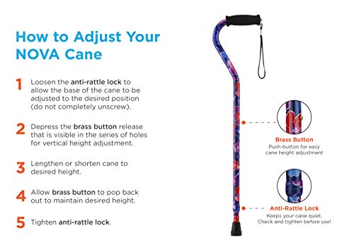 Walking Cane Offset Handle Adjustable Lightweight Black k7m