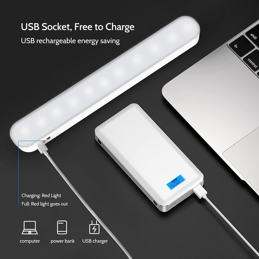 Closet Stick on Light, LED Dimmable Under Cabinet Wireless, Magnetic Night Light Bar with Rechargeable Battery, Counter for Kitchen Stairs Hallway Sink k7