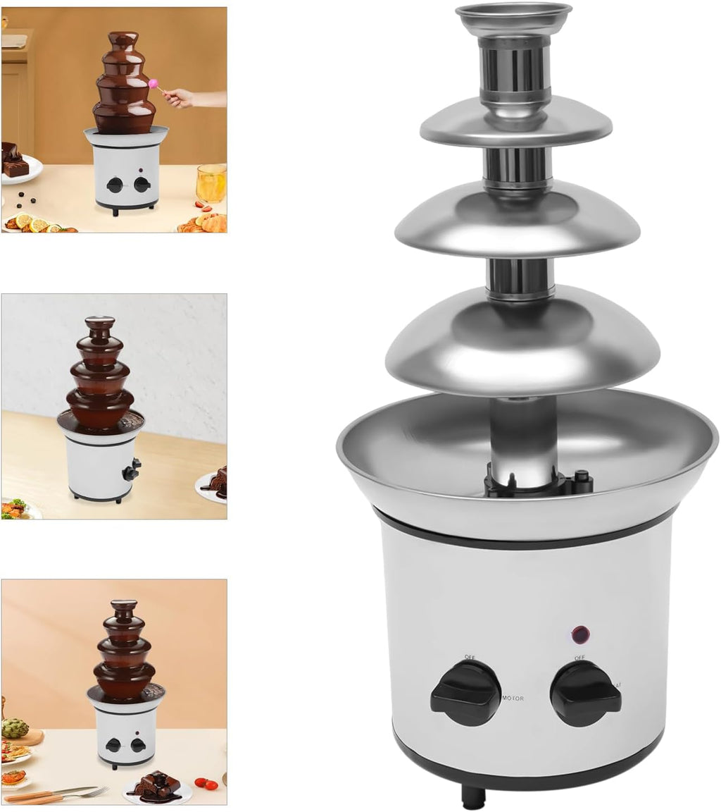 170W 4-Tier Electric Chocolate Fondue Fountain for Parties k7m