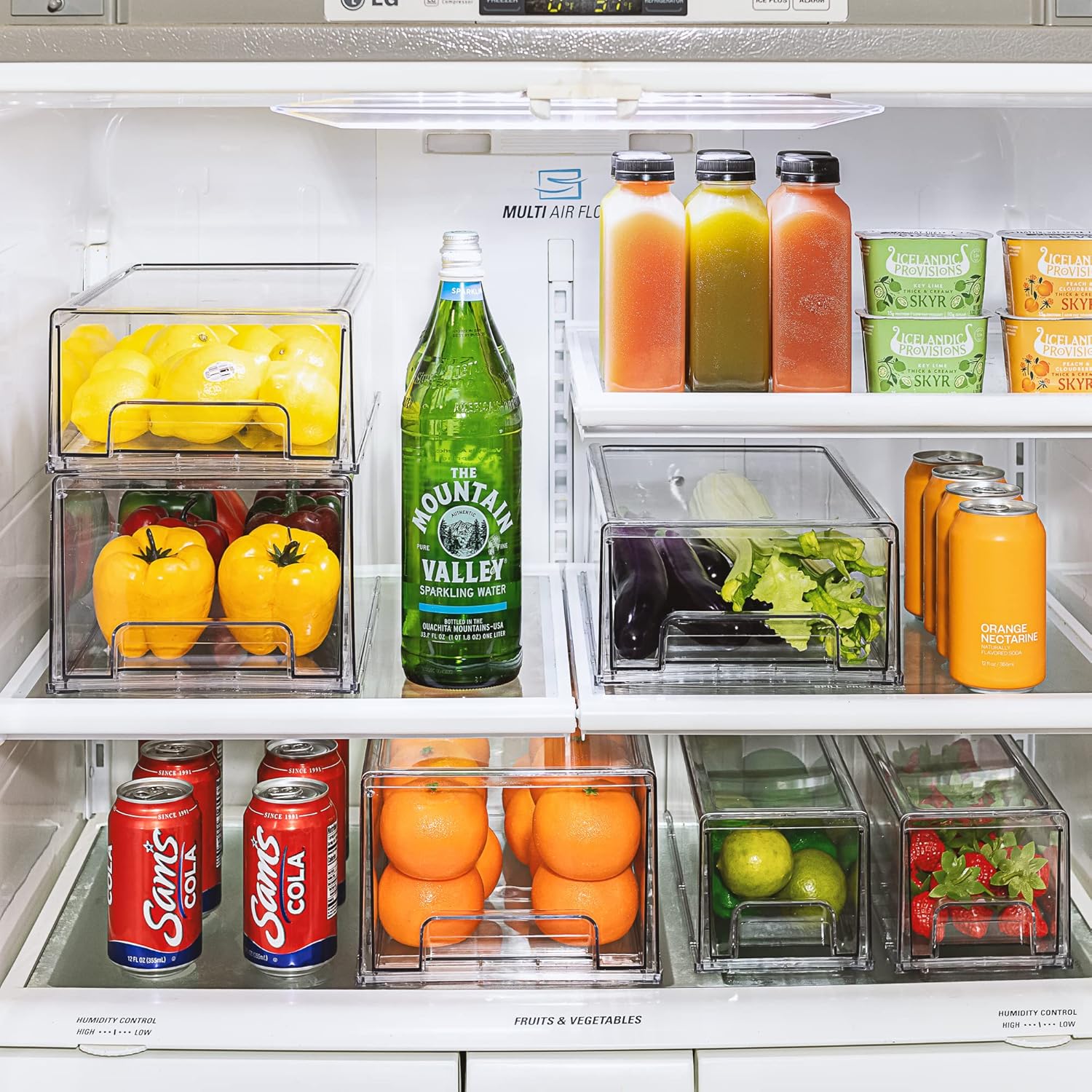 Fridge Organizer Drawers and Stackable Bins a7