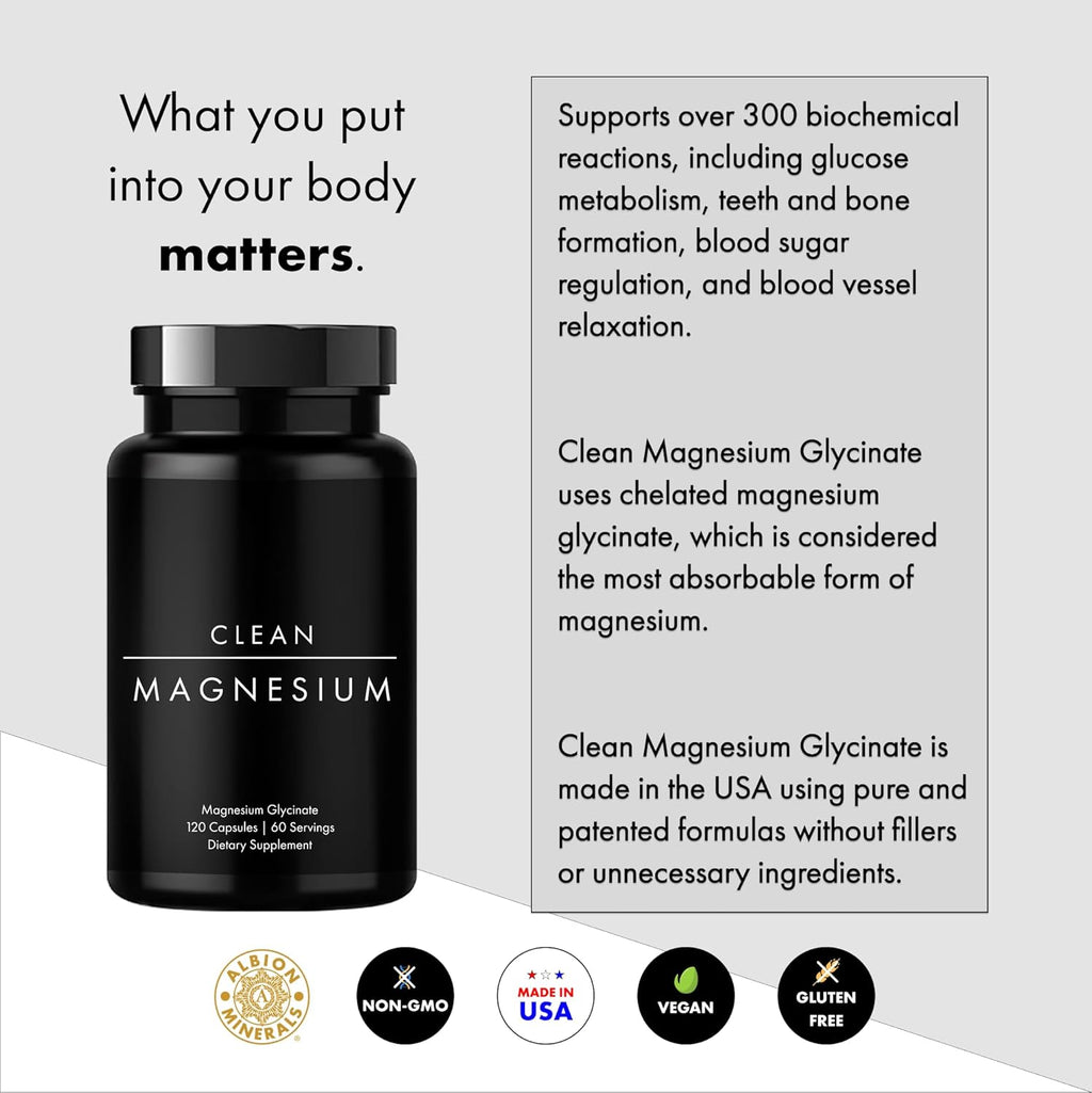 Magnesium Glycinate 400mg Capsules for Sleep and Stress Support 7k