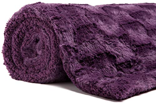 Embossed Faux Fur Throw Blanket 50x65 Gray a7