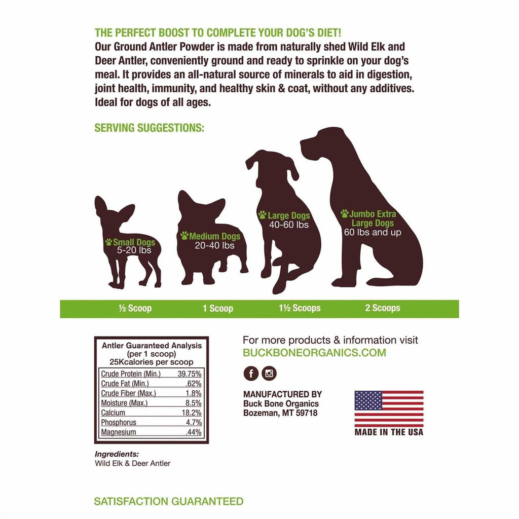 Ground Wild Elk and Deer Antler Powder for Dogs a7k