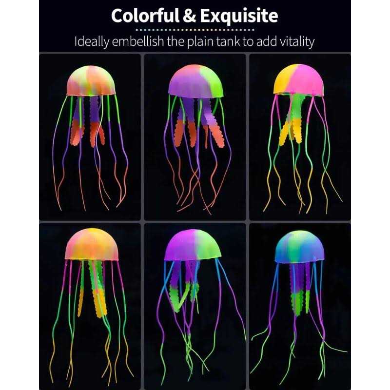 Glowing Jellyfish Ornament for Aquarium Fish Tank a7
