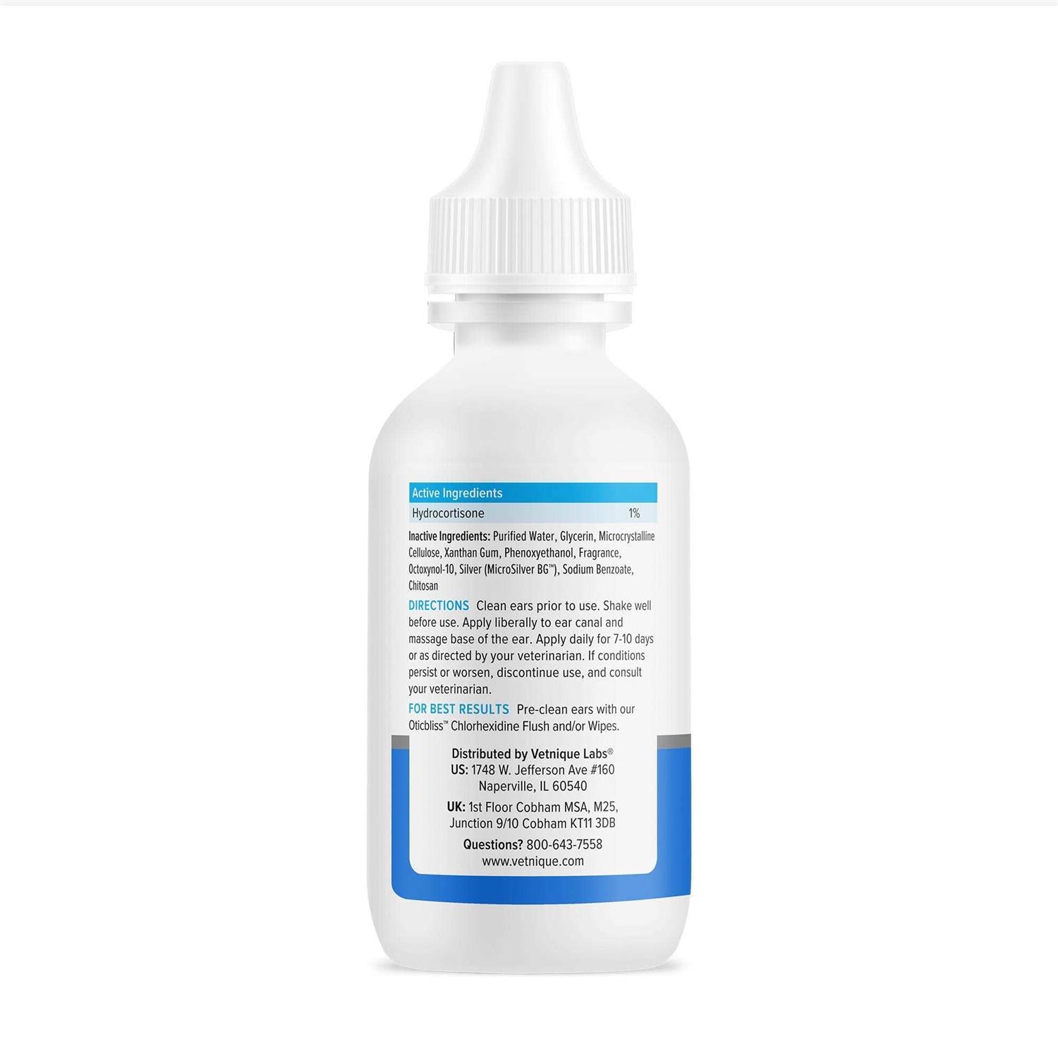 Ear Drops for Dogs & Cats with Hydrocortisone Soothing Relief k7m