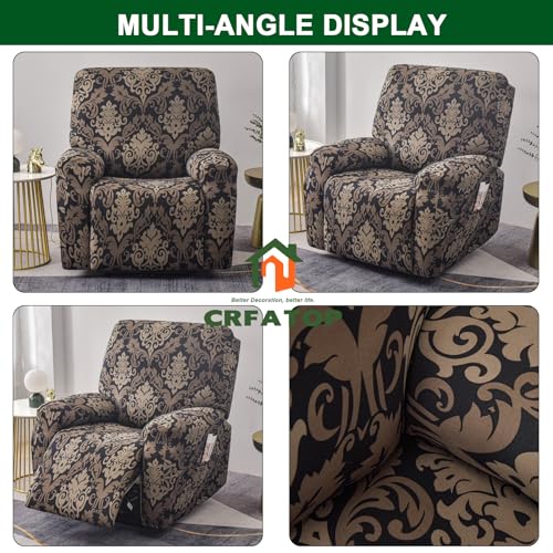 Recliner Slipcovers with Arms and Storage Pockets 4-Piece Set k7