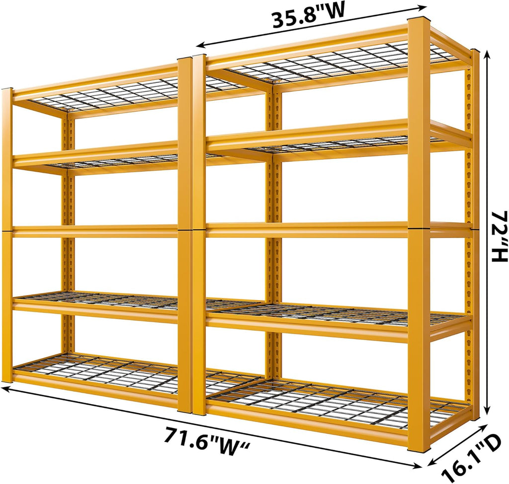 Garage Shelving Heavy Duty 5-Tier Adjustable Metal Storage Rack 72H k7