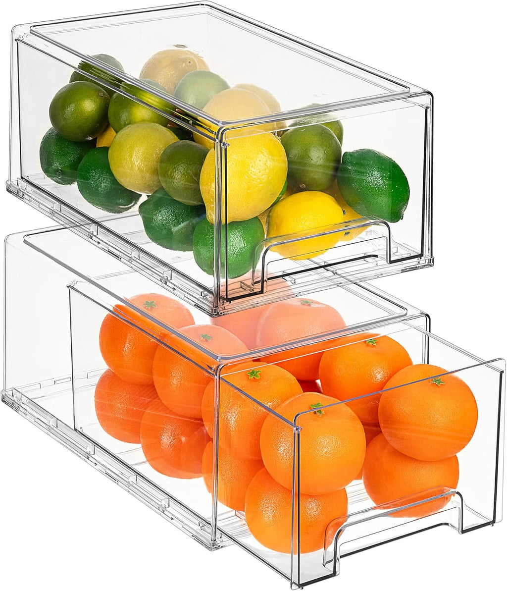 Fridge Organizer Drawers and Stackable Bins a7