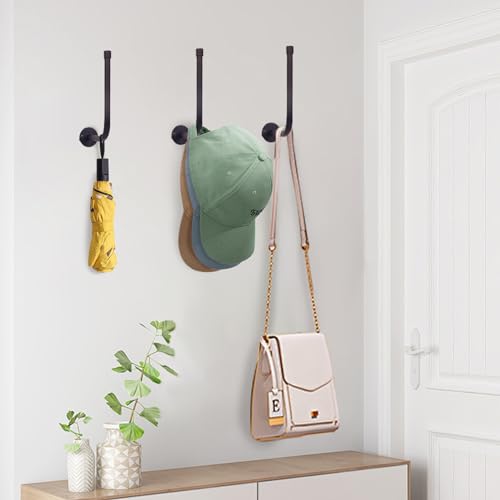 Hat Racks for Baseball Caps Wall Mount Organizer Black a7