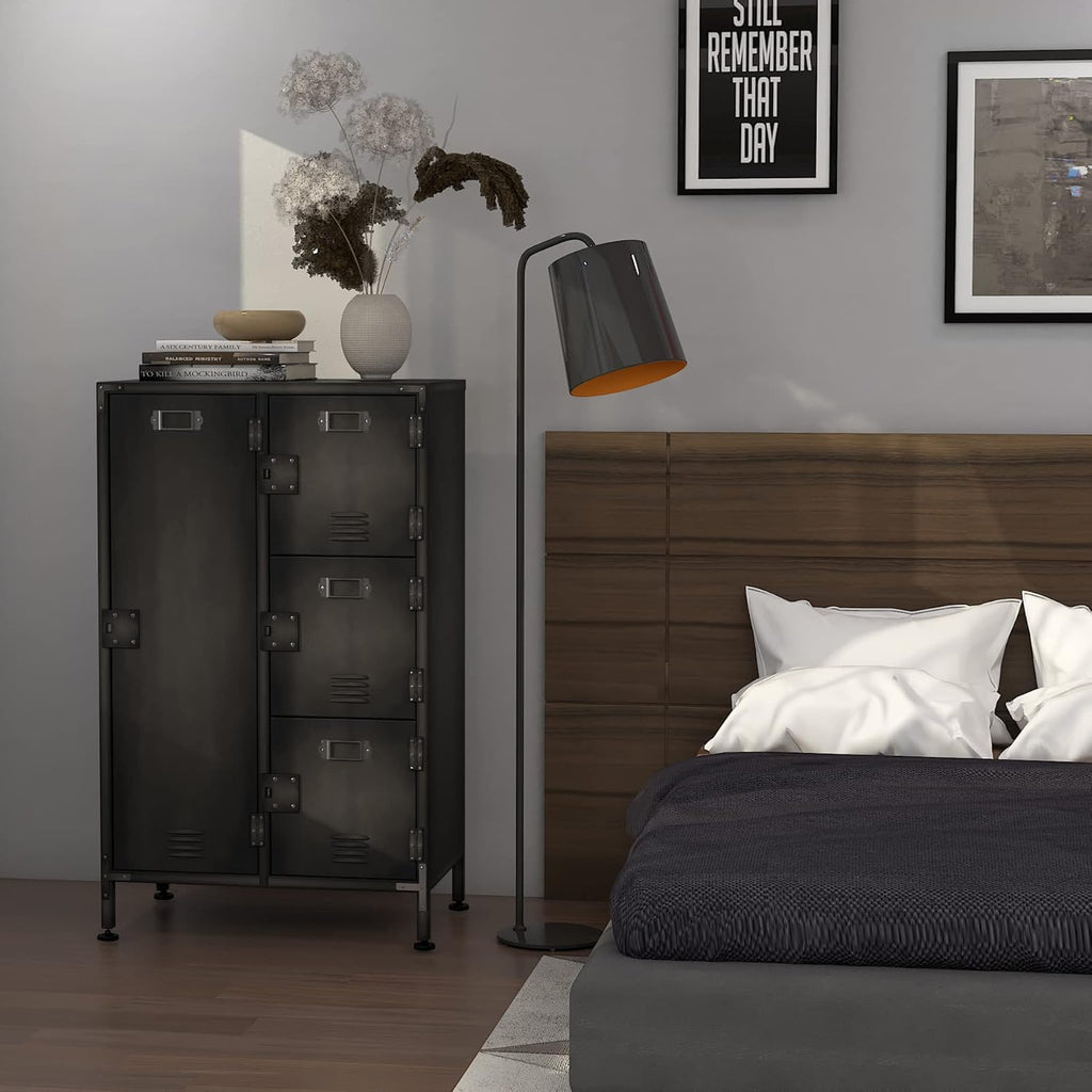 Metal Locker Storage Cabinet 4 Door Steel Wardrobe k7