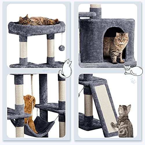 Cat Tree Tower 63in Multi-Level Indoor Cat Furniture with Scratching Posts a7k