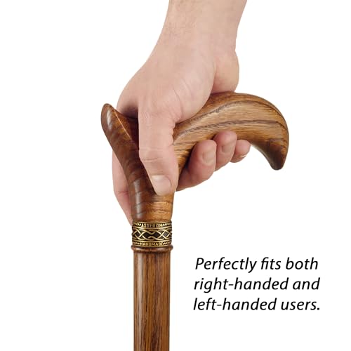 Wooden Walking Cane Ergonomic Handle for Seniors q7