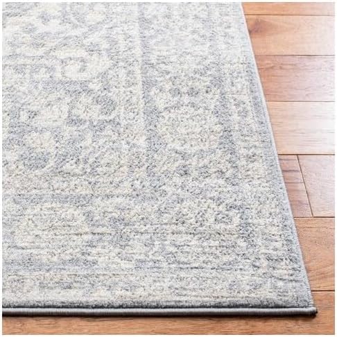 Light Grey Ivory Medallion Runner Rug 2x12 ft a7