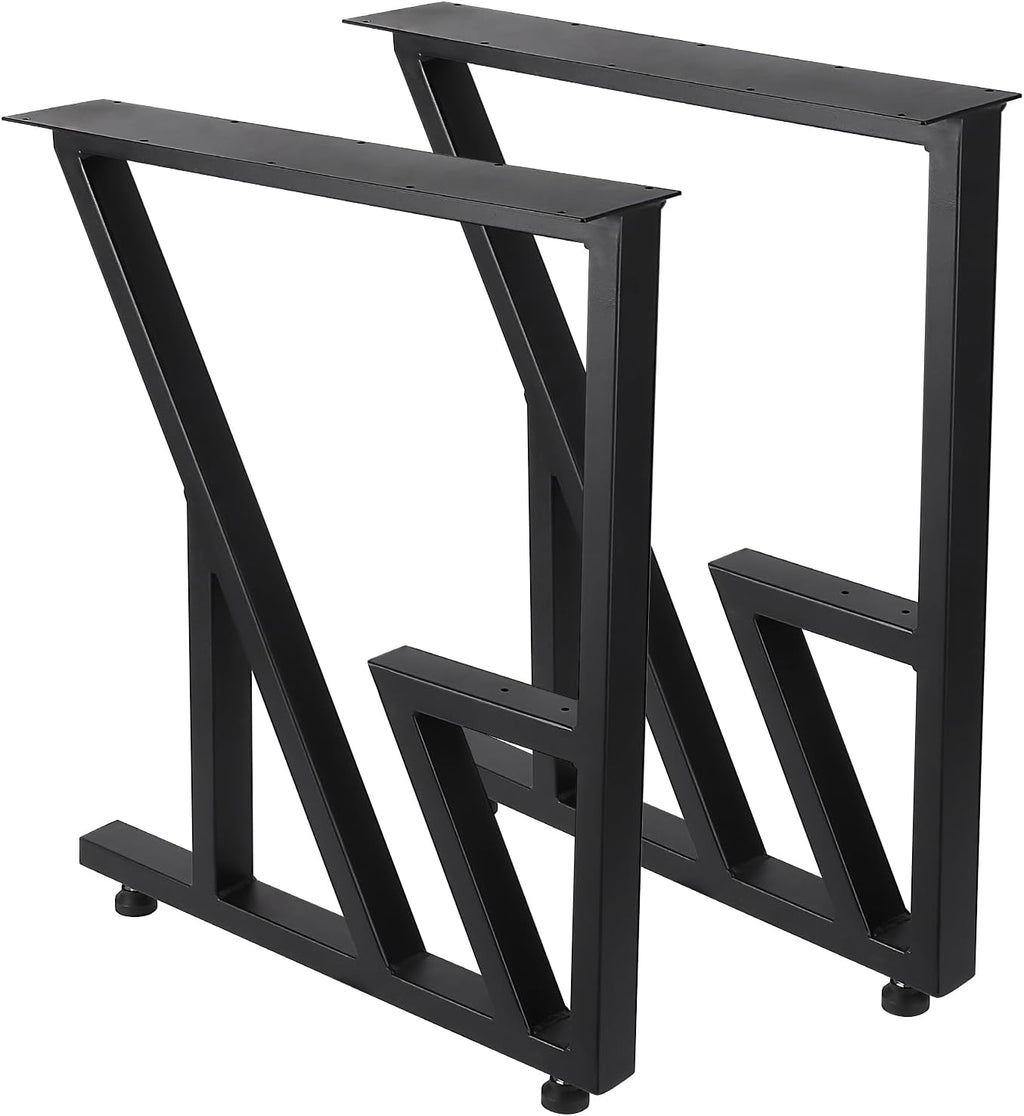 Metal Table Legs 28"x124" - Heavy Duty, Black Industrial Rustic Design, for Dining, Coffee, Writing, and Garden Tables (2PCS)