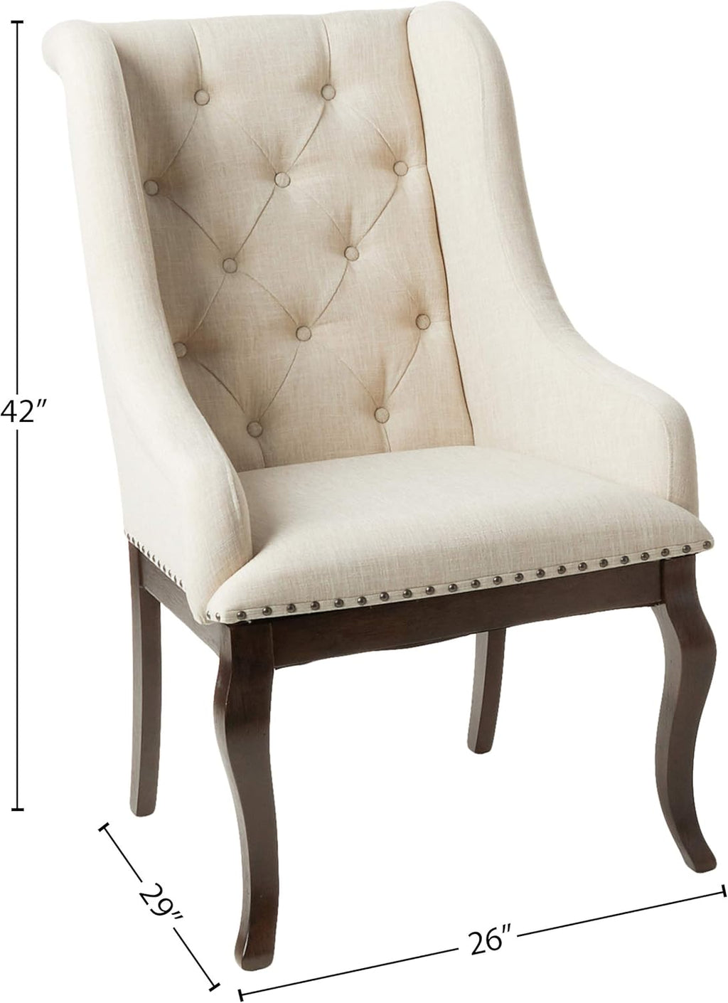 Arm Chairs with Button Tufting and Nailhead Trim Set of 2 k7m