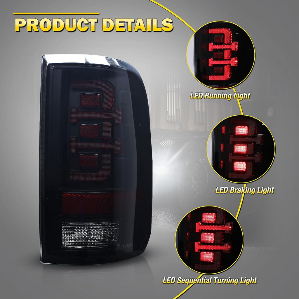 LED Taillights for 2004-2008 Ford F-150 Styleside Black Smoke Lens k7q