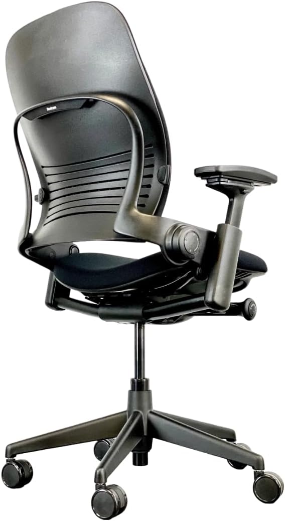 Office Chair with Lumbar Support Black Fabric a7