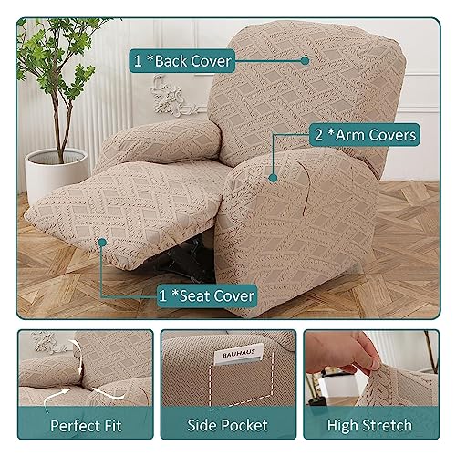 Recliner Slipcover with Side Pocket Anti-Slip Elastic Cover k7m