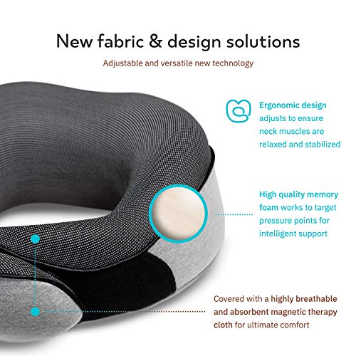 Orthopedic Travel Neck Pillow with Memory Foam and Eye Mask Set a7