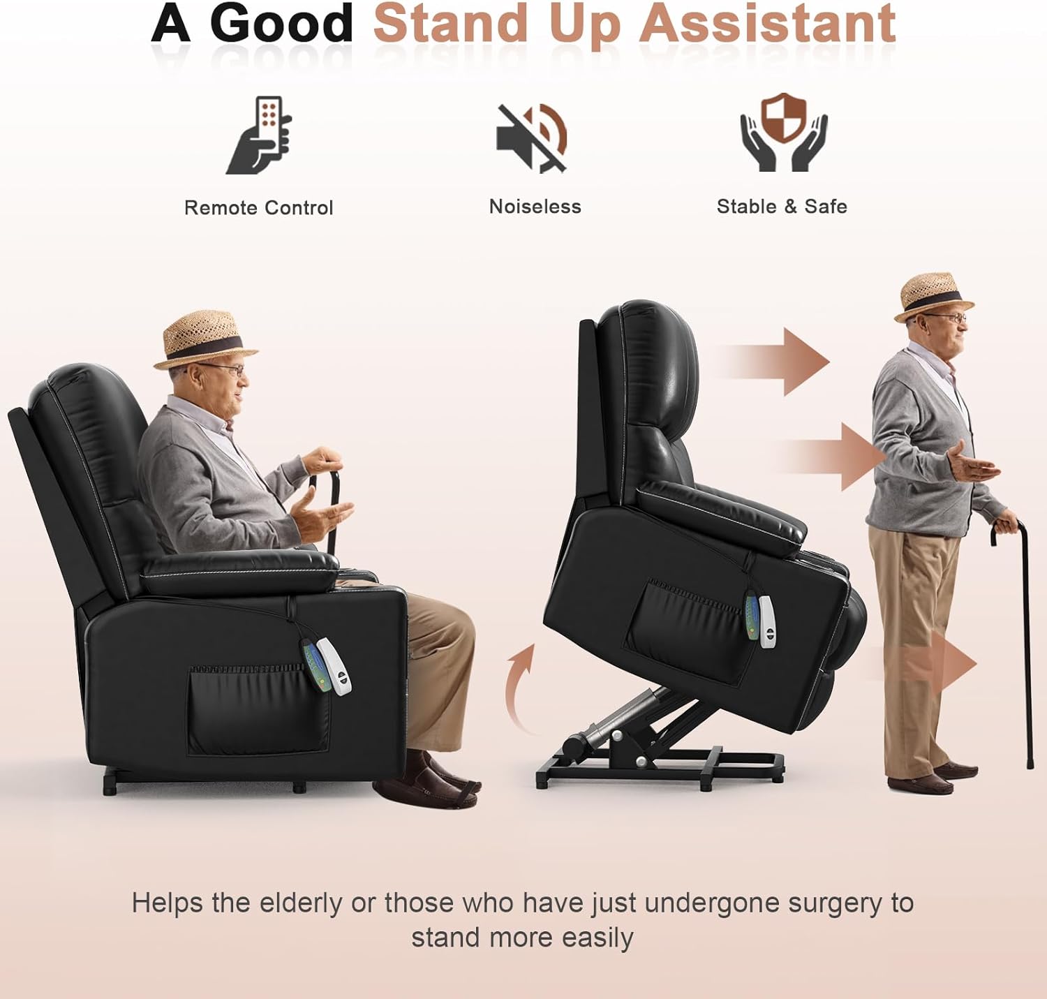 Power Lift Recliner for Elderly with Heat Massage a7