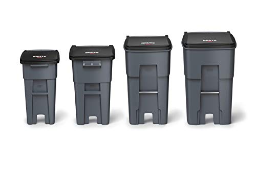 Heavy-Duty Wheeled Trash Can 50 Gallon Gray, 2 Pack a7