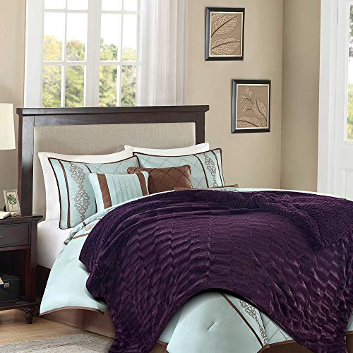 Embossed Faux Fur Throw Blanket 50x65 Gray a7