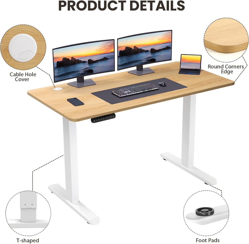 Adjustable Standing Desk 48 x 24 Maple k7p