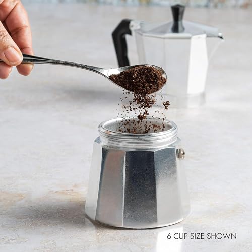 Moka Pot Stovetop Espresso Maker 3 Cup Silver a7
