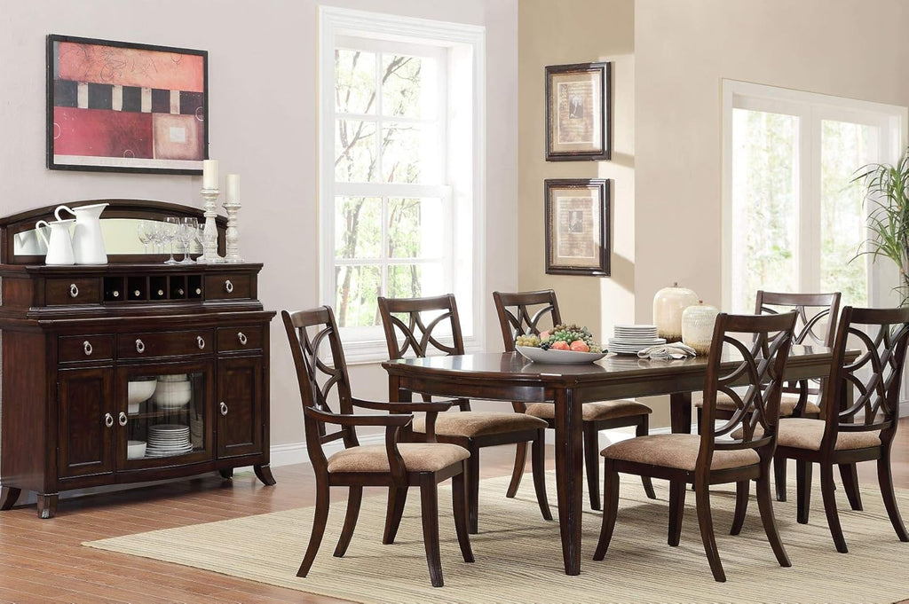 Dining Room Set 7 Piece Brown Cherry a7
