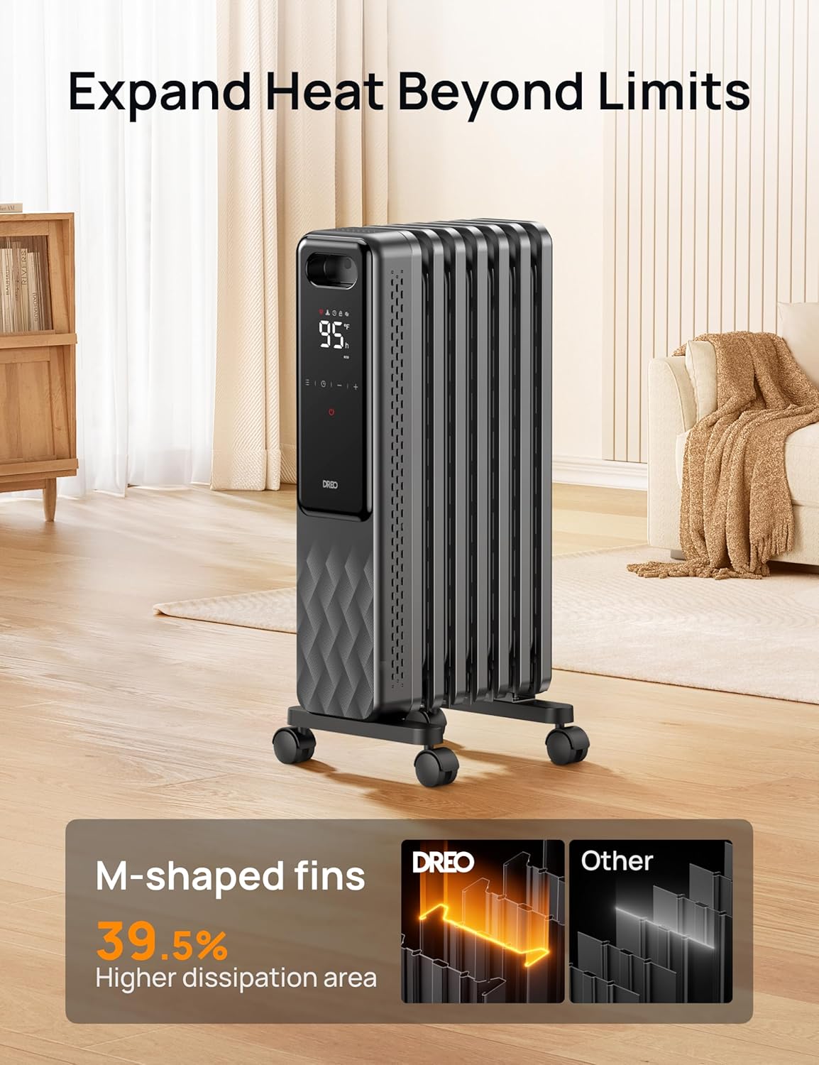 Oil Filled Radiator Portable Heater with Remote Control a7