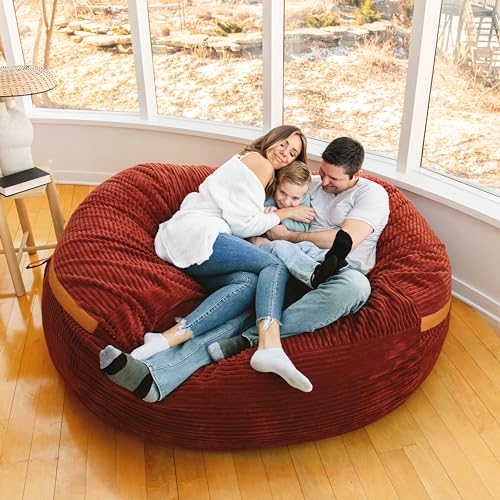 Giant Bean Bag Chair with Removable Cover, Deep Terracotta Plush a7