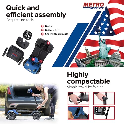 Folding Mobility Scooter for Seniors 4 Wheel Electric Travel Purple k7