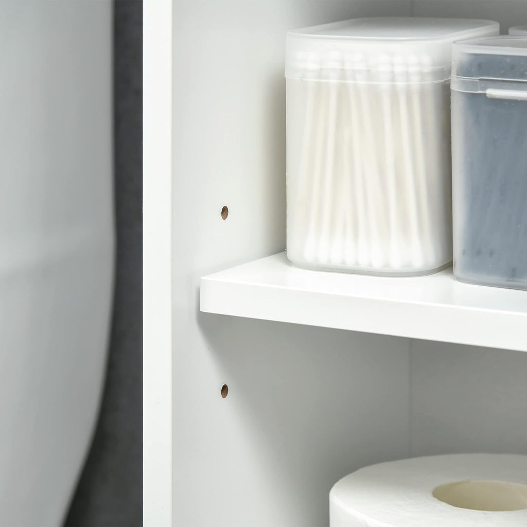 Bathroom Over Toilet Storage Cabinet with Adjustable Shelves White k7p