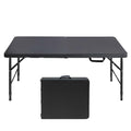 Portable Plastic Folding Table 4ft/6ft/8ft Heavy Duty White Black Picnic Dining Table Fold-in-Half for Camp Party Kitchen Indoor Outdoor